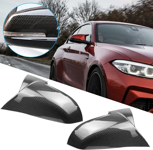 Vista 6 de Tapa de Cubierta de Espejo Retrovisor de Puerta de Repuesto para BMW F20 F22 F23 F30 F31 F32 F33 F36 F87 M2 X1 E84 (Fibra de Carbono)