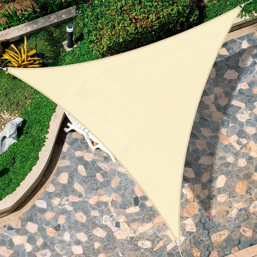 Vista 19 de Toldo Vela Triangular de Sombra 2'x2'x2' Toldo Resistente a los Rayos UV Cubierta para Patio Exterior Pérgola Patio Trasero Terraza Jardín Porche