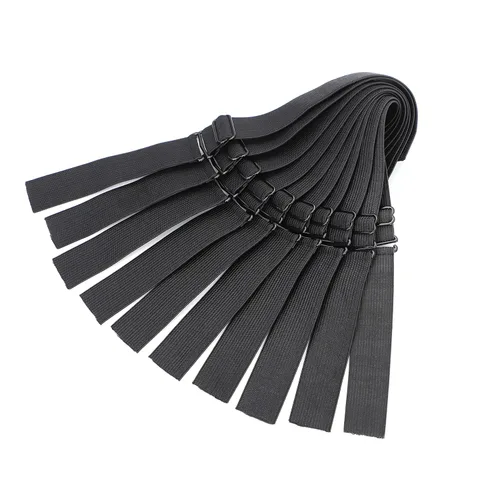Vista 10 de Correas ajustables para pelucas y hacer pelucas, bandas elásticas ajustables (beige, 1 pulgada x 10 unidades)