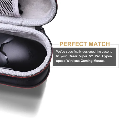 Vista 2 de LTGEM Funda rígida de EVA para Razer Viper V2 Pro Hyperspeed Wireless Gaming Mouse - Bolsa protectora de viaje para almacenamiento