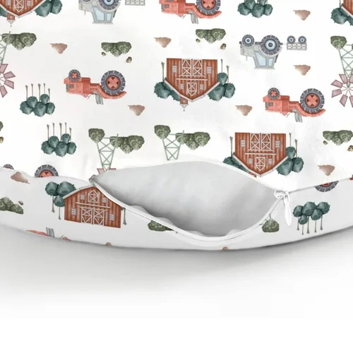 Vista 8 de Boho Farm Life - Fundas de almohada de lactancia para niños y niñas, tractor, granero, prado, funda de almohada de lactancia para almohadas