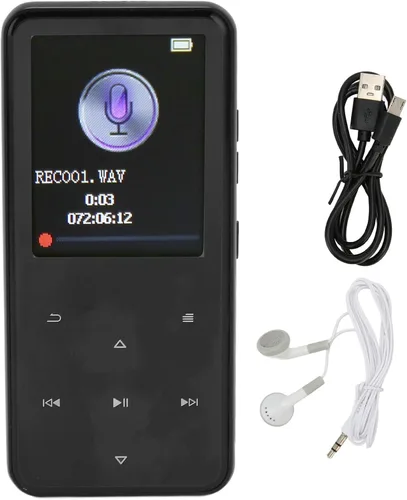 Vista 5 de Reproductor de MP3 con pantalla táctil Bluetooth 5.0, sonido de alta fidelidad, radio FM, almacenamiento de 4 GB, ampliable hasta 256 GB con chip