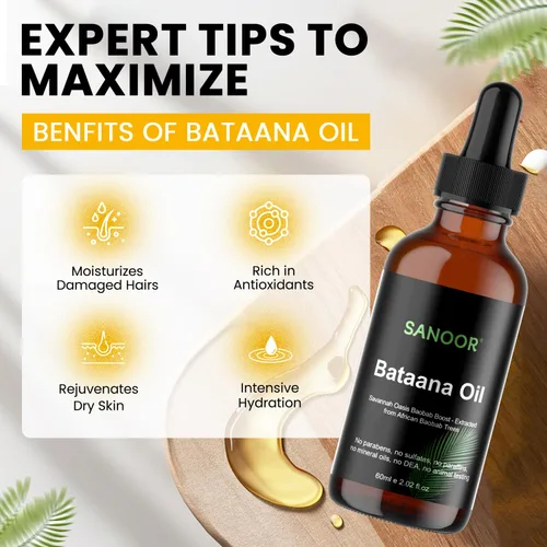 Vista 8 de SANOOR Aceite de batana africana, 100% puro y prensado en frío, fórmula orgánica de oasis de sabana para el cuidado del cabello, cuidado de la piel