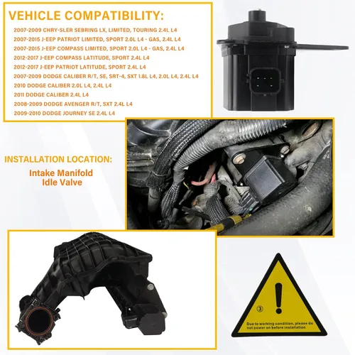 Vista 3 de 911-902 Válvula de control del corredor del colector de admisión IMRC 4884549AD compatible con Jeep Compass Patriot Dodge Caliber Journey Avenger