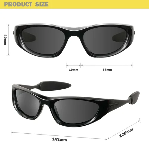 Vista 4 de mosanana Gafas de sol redondas Y2K para mujeres y hombres, modelo Freak
