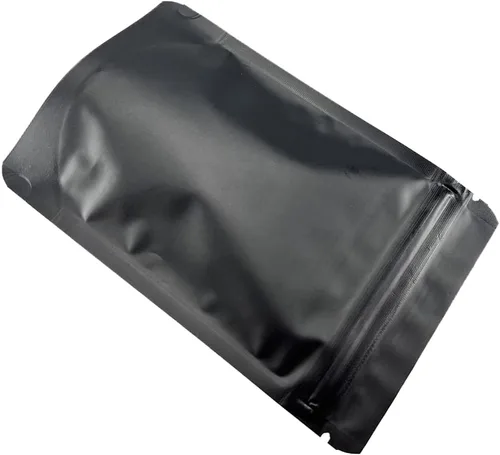 Vista 2 de FERENLI 100 bolsas resellables de Mylar de pie, bolsa de aluminio mate con cierre de papel de aluminio mate, embalaje de almacenamiento