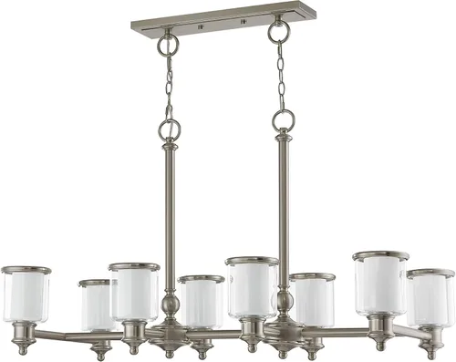 Vista 2 de Livex Lighting 40208-91 - Lámpara de araña lineal de transición con ocho luces de Middlebush Collection en Pwt, Nckl, B/S, Slvr. acabado, 41.75