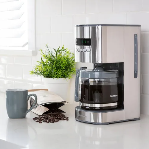 Vista 2 de Kenmore Cafetera de Goteo – Máquina de Café Programable con Jarra de Vidrio, Preparación Regular y Fuerte, Apagado Automático, Depósito de Agua