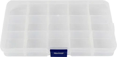 Vista 3 de Jigitz Caja organizadora de joyas de plástico, 8 unidades, caja organizadora de plástico con 15 compartimentos con separadores de rejilla