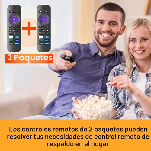 Vista 7 de Paquete de 2 controles remotos de repuesto solo para Roku TV, compatible con TCL Roku/Hisense Roku/Onn Roku Series Smart TV
