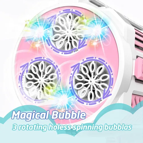 Vista 6 de Pistola de burbujas automática Gatling, que produce miles de burbujas por minuto, adecuada para niños y adultos y perfecta para fiestas