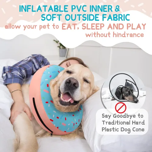Vista 3 de Supet - Collar isabelino inflable para recuperación, posoperatorio
