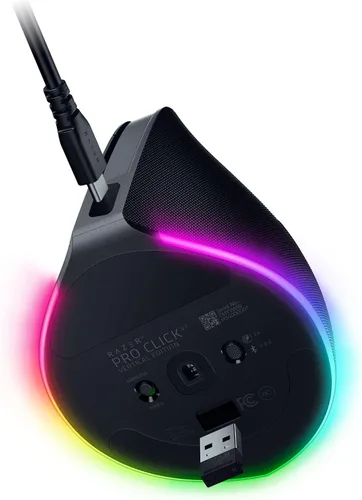 Vista 11 de Ratón Inalámbrico Vertical Razer Pro Click V2: Diseño Ergonómico de 6 Botones - Comando AI de Un Clic - Compatible con Windows y Mac - Conectividad