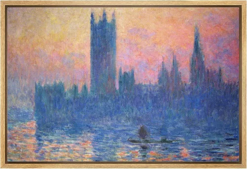 Vista 32 de wall26 Claude Monet - Paseo del acantilado en Pourville - Arte moderno impresionista - Lienzo enmarcado para arte para el hogar, 16 x 24 pulgadas