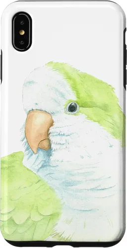 Vista 11 de iPhone 12 Pro Max monje perico quaker acuarela loro retrato caso