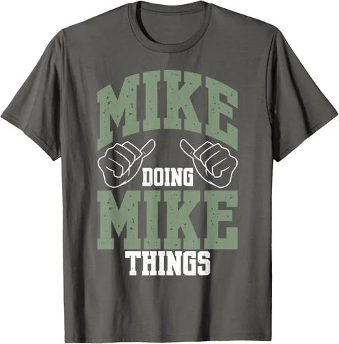 Vista 22 de Camiseta divertida de Mike Doing Mike Things Mike Birthday, Negro