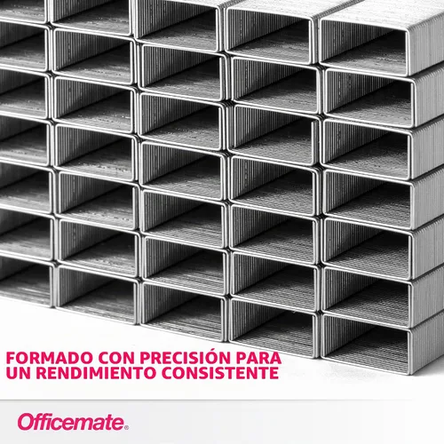 Vista 2 de Officemate Grapas estándar: puntas de cincel, 5 cajas de 5,000 grapas, longitud de pierna de 1/4 de pulgada, compatibilidad universal, suministros