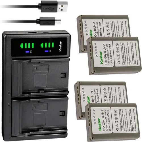 Vista 7 de Kastar Reemplazo del cargador de batería USB BLN-1 LTD2 completamente decodificado para batería Olympus BLN-1 BLN1, cargador BCN-1, M-D E-M1, OM-D