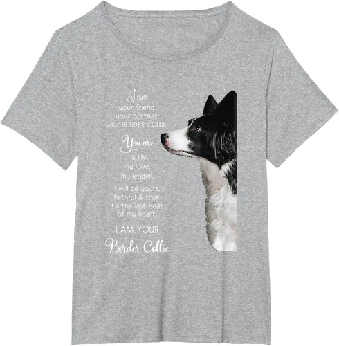 Vista 50 de Funny I Am Your Friend Your Partner Your Border Collie - Camiseta de regalo, Negro, S