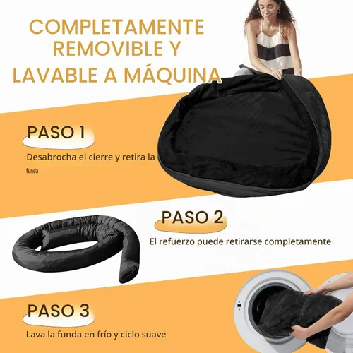 Vista 7 de Cama ortopédica impermeable para perros medianos, color negro