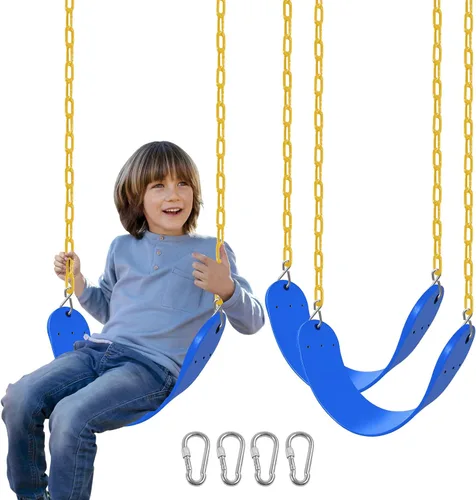 Vista 8 de Juego de columpios: paquete de 2 unidades, adecuado para niños y adultos, viene con ganchos y cadenas, perfecto para patio trasero
