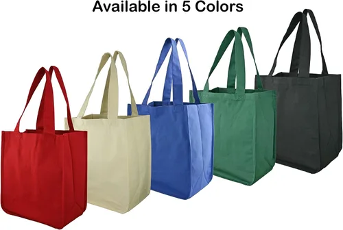 Vista 5 de Simple Ecology Bolsa de compras reutilizable de algodón orgánico; fundas para botellas, soporte inferior rígido (diseño actualizado)