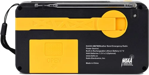 Vista 4 de Kaito Voyager ECO Radio de emergencia KA336 AM/FM NOAA Alerta meteorológica de 5 vías con manivela solar receptor de radio con linterna LED