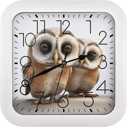 Vista 21 de 10" Square Modern Wall Clock,A Cat in Outer Space Print Kitchen Clocks Wall Battery Operated,Silent Non Ticking Unique Funny Cute Wall Clock for