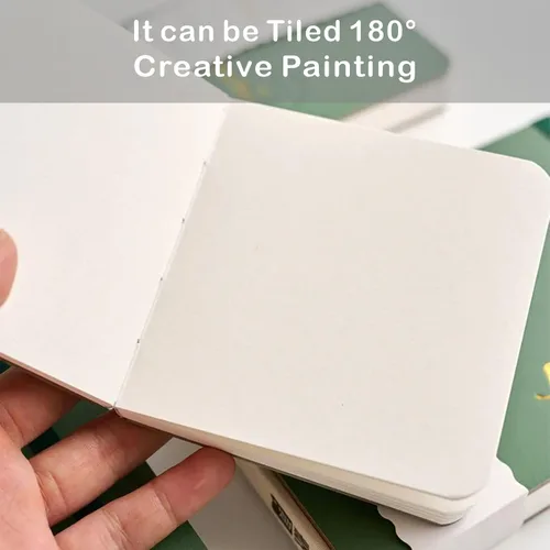 Vista 3 de Cuaderno de dibujo de acuarela portátil, papel de acuarela de grano fino de 10.58 ozm, cuaderno de dibujo de viaje, cuaderno de bocetos