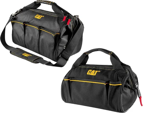 Vista 13 de Cat Bolsa de herramientas de boca ancha de 13 pulgadas con 3 bolsillos exteriores, interior de alta visibilidad, parte inferior reforzada