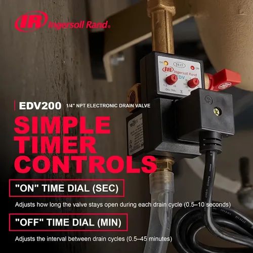 Vista 4 de Ingersoll Rand Edv200 1/4npt 110/120v Válvula de Drenaje Electrónica