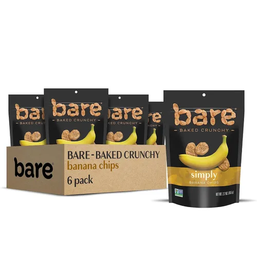 Vista 9 de Bare Chips de coco crujientes al horno desnudo, tostadas, 3 veces bolsas compartidas (6 pack)