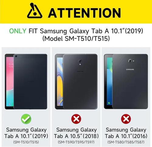 Vista 2 de Funda para niños para Samsung Galaxy Tab A 10.1 (2019) Modelo SM-T510/T515, a prueba de golpes, funda protectora de EVA con mango convertible