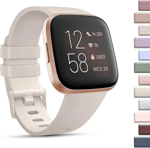 Vista 16 de Paquete de 8 correas deportivas compatibles con Fitbit Versa 2, correas de repuesto clásicas de silicona suave para reloj inteligente Fitbit Versa 2