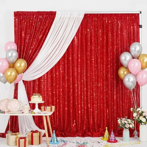 Vista 36 de B-COOL Cortinas de Fondo de Lentejuelas Azul Bebé 2 Piezas 2ftx8ft Fotografía para Fiestas Fondo Brillante Cortinas para Prom Bodas Baby Shower