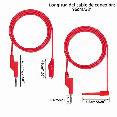 Vista 2 de Sumnacon - Juego de cables de prueba apilables para gancho de prueba
