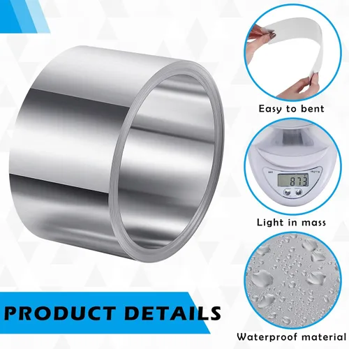 Vista 3 de Zonon Rollo de aluminio de 4 "x 100' para techo y jardín, paneles de techo de metal resistentes a la intemperie intermitentes para prevención