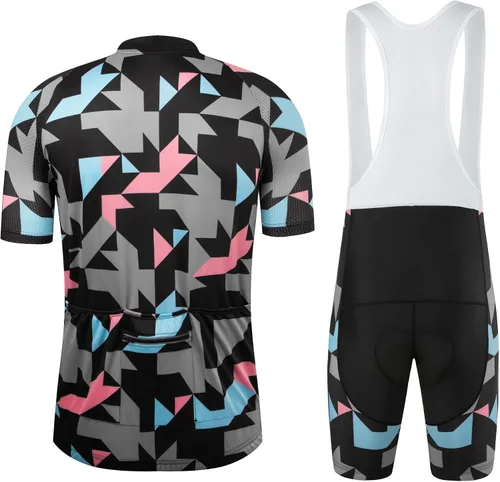 Vista 78 de Coconut Ropamo CR - Conjunto de camiseta de ciclismo para hombre, con cremallera y bolsillo con pantalones cortos con acolchado 4D