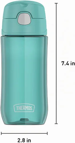 Vista 6 de THERMOS FUNTAINER Botella de hidratación de plástico de 16 onzas con boquilla, aguamarina