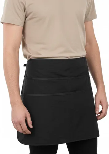 Vista 6 de Delantal de limpieza de tamaño pequeño con 4 bolsillos delantales para mujeres, delantal de camarero y camarera con bolsillos, suministros