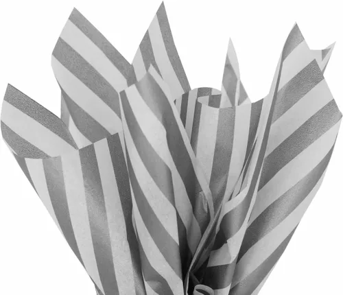 Vista 18 de PMLAND Papel de seda de alta calidad para envolver regalos, color negro metálico dorado con rayas zigzag, 20 x 14 pulgadas, 60 hojas