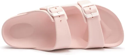 Vista 3 de FUNKYMONKEY - Sandalias bajas cómodas para mujer, hechas de etilvinilacetato, ajustables con hebilla doble