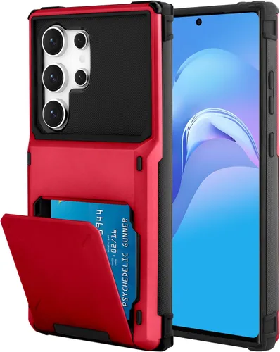 Vista 92 de Funda tipo cartera para Samsung Galaxy S22 con ranura para 2 tarjetas de crédito Funda a prueba de golpes Hybrid Heavy Duty Protection Armor Funda