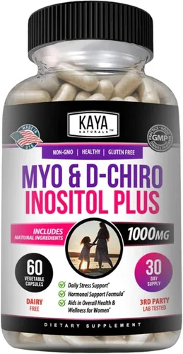 Vista 10 de Kaya Naturals Myo & D-Chiro Inositol Plus Apoyo para Mujeres, Vitamina B8-30 Cápsulas