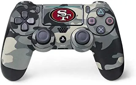 Vista 14 de NFL San Francisco 49ers Skin para mando de PS4 Pro/Slim – San Franciso 49ers blanco y negro