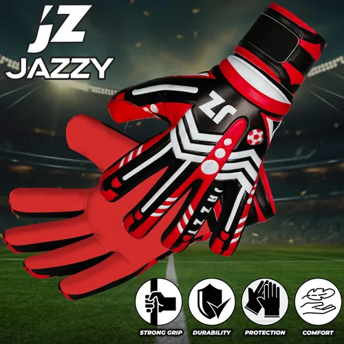 Vista 6 de Guantes de portero de fútbol profesional para adultos jóvenes, guantes de portero con protección extraíble para los dedos, transpirables, agarre