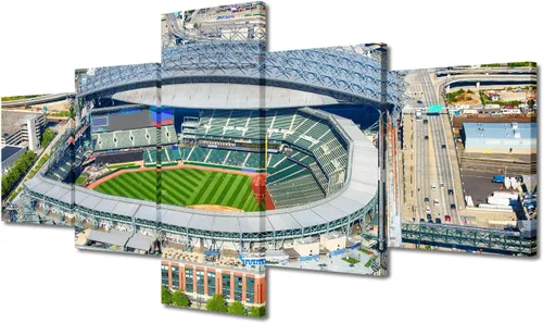 Vista 73 de Busch Stadium Baseball Home Decor St. Louis, Missouri Cityscape - Pósteres e impresiones artísticas de pared de 5 piezas de estadios de béisbol