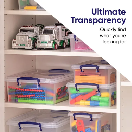 Vista 8 de Superio Contenedores de almacenamiento con tapas, recipientes de plástico transparente para organizar, bolsas apilables, sin BPA, sin olor, cajas