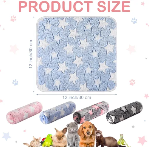 Vista 2 de Tudomro 8 Piezas Mantas Absorbentes y Lavables para Conejillo de Indias, Ropa de Cama de Vellón Animal, Forros para Jaula, Impermeables
