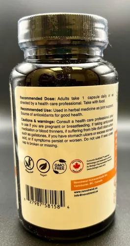 Vista 6 de NovoCurcumin Bio-BDMC30-60 Cápsulas - Curcumina altamente mejorada de próxima